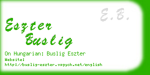 eszter buslig business card